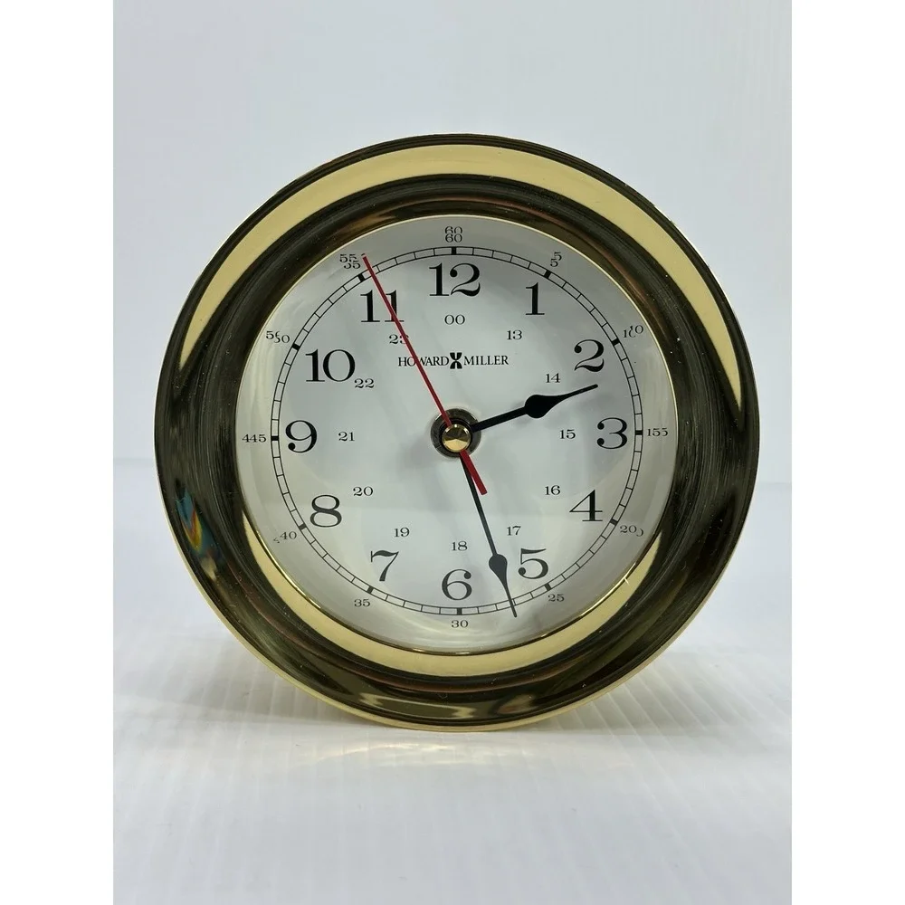 Howard Miller Cartel II 625-228 Solid Brass‎ Nautical Wall Clock 5.25